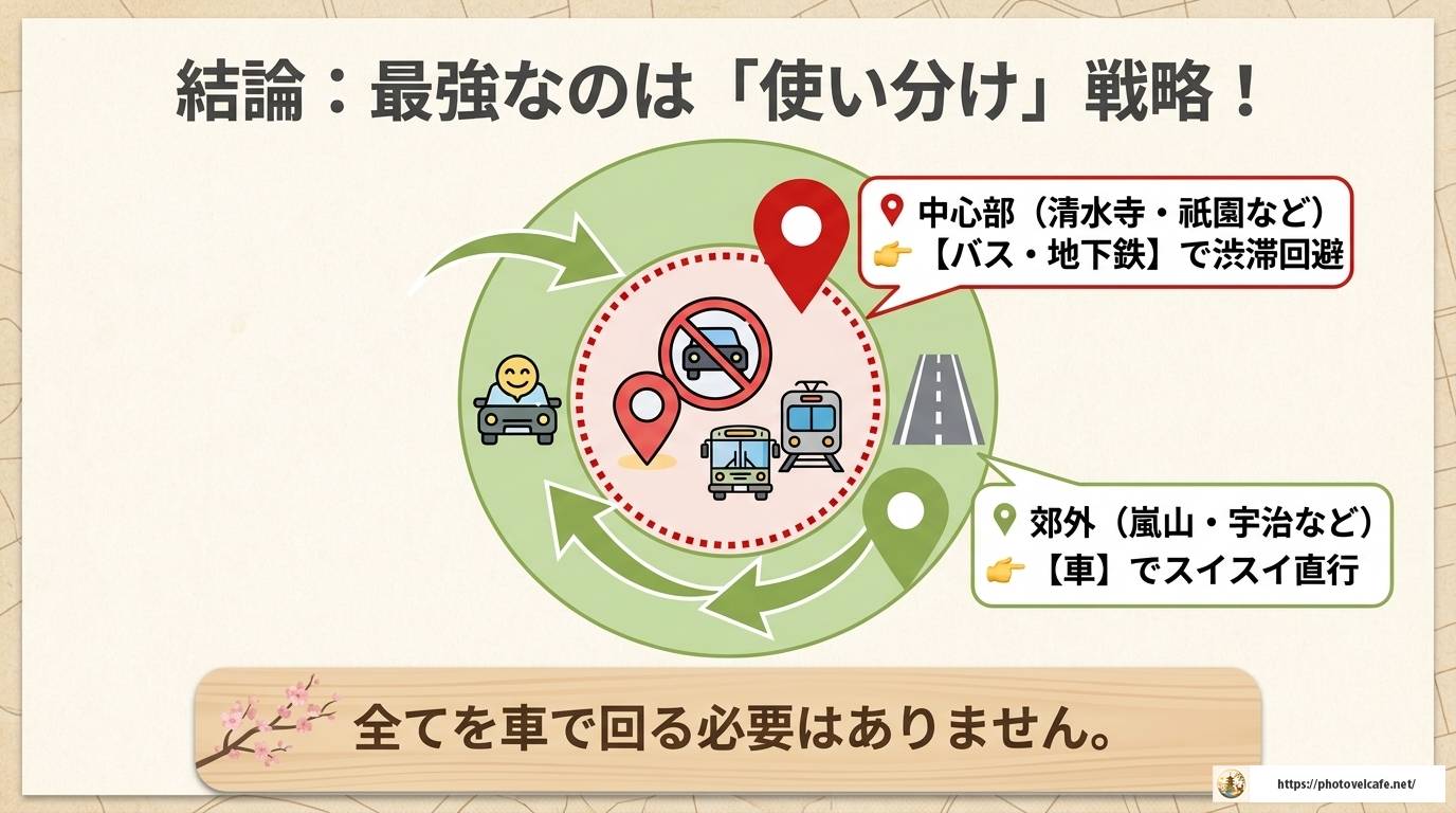 京都観光の移動手段に車を選ぶメリットと賢い使い方