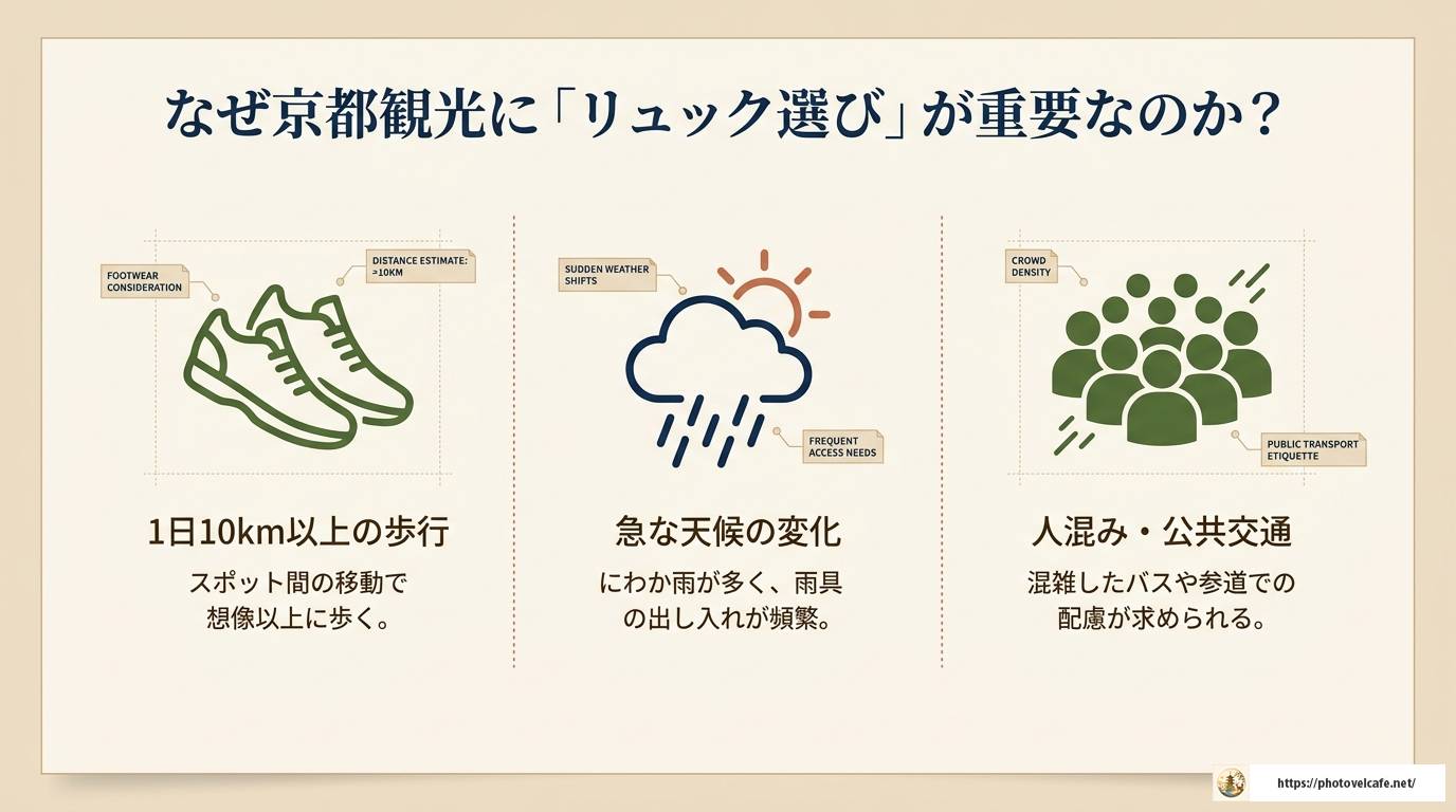 京都観光リュックの選び方完全ガイド！容量・機能・注意点まとめ