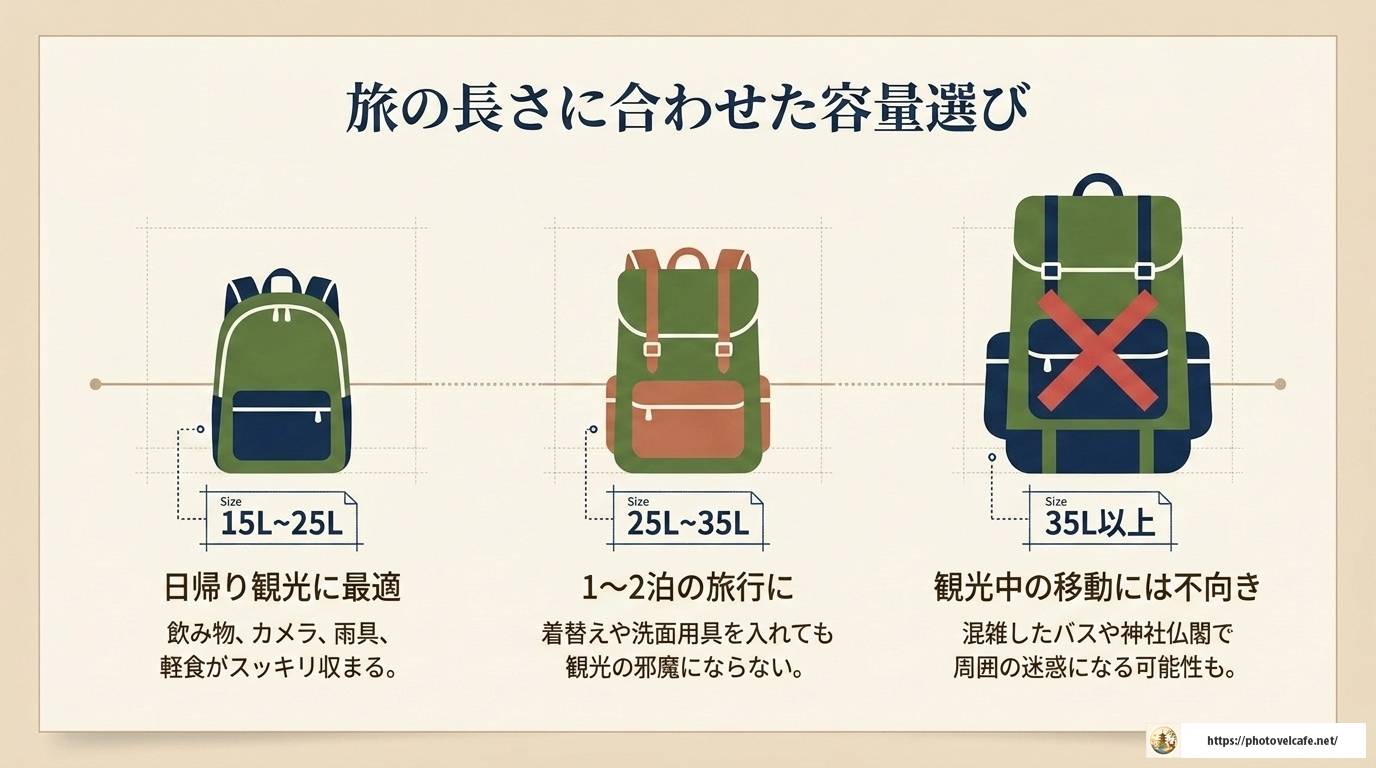 京都観光リュックの選び方完全ガイド！容量・機能・注意点まとめ