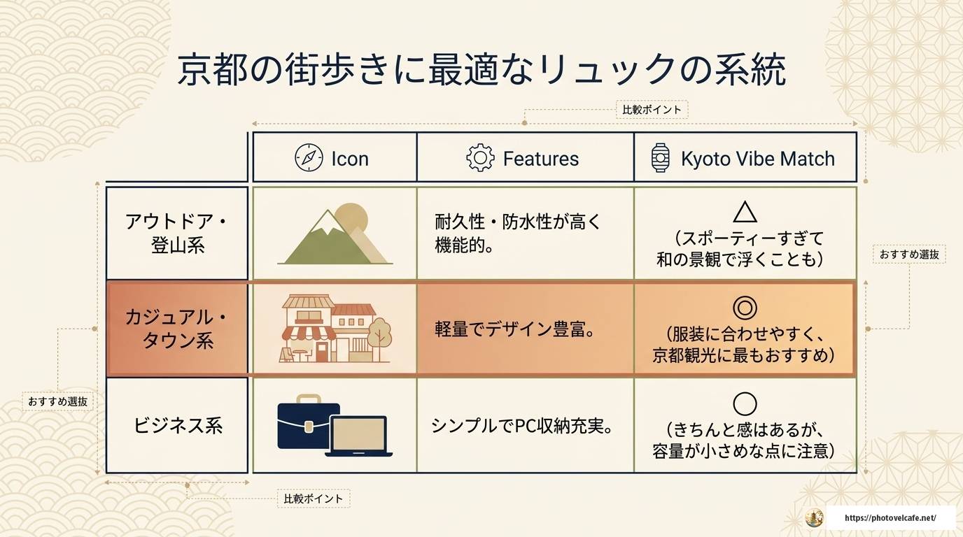 京都観光リュックの選び方完全ガイド！容量・機能・注意点まとめ