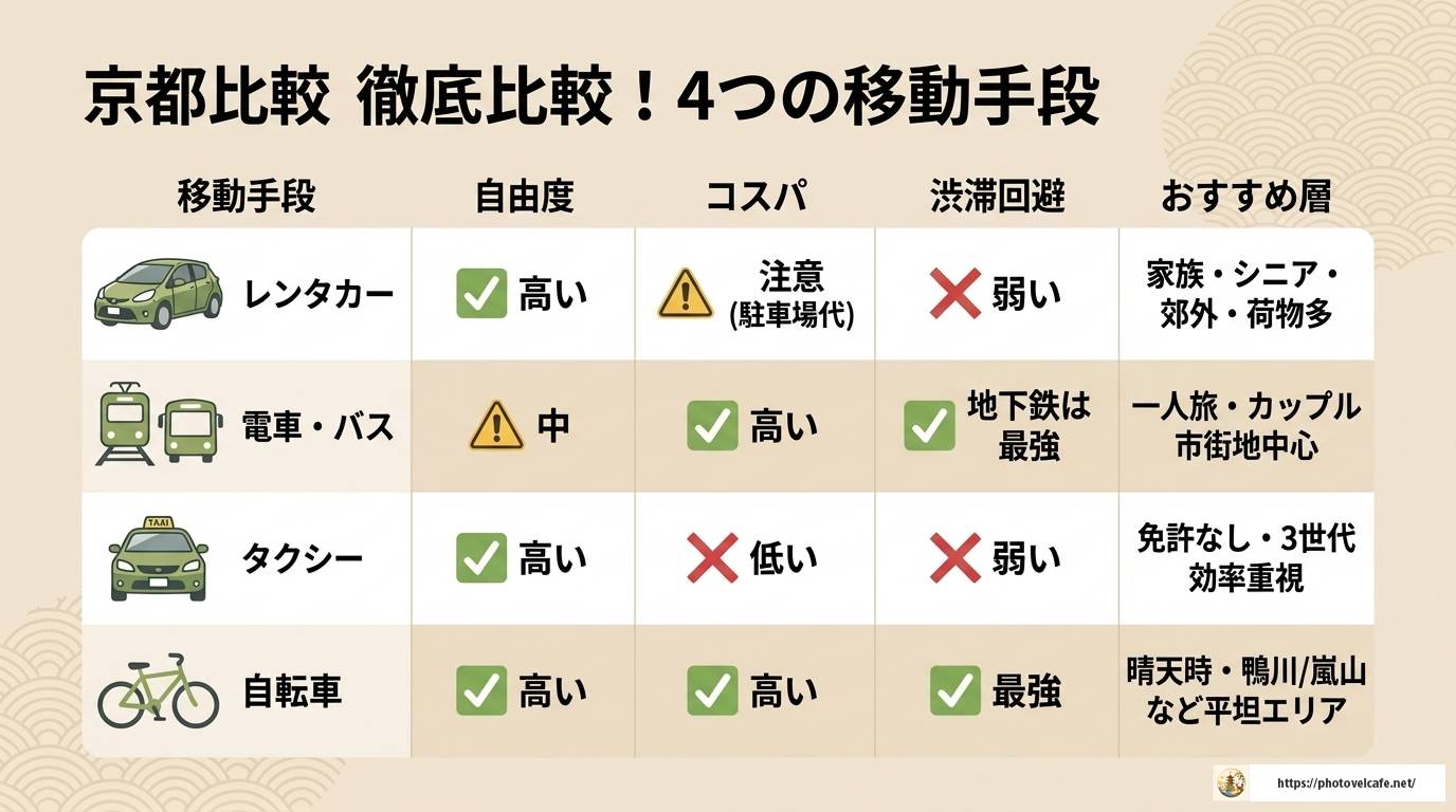 京都観光の移動手段にレンタカーは使える?徹底解説