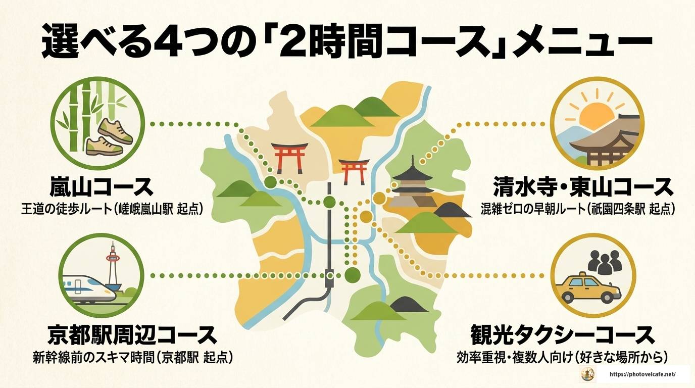 京都観光2時間コース完全ガイド！エリア別おすすめルート
