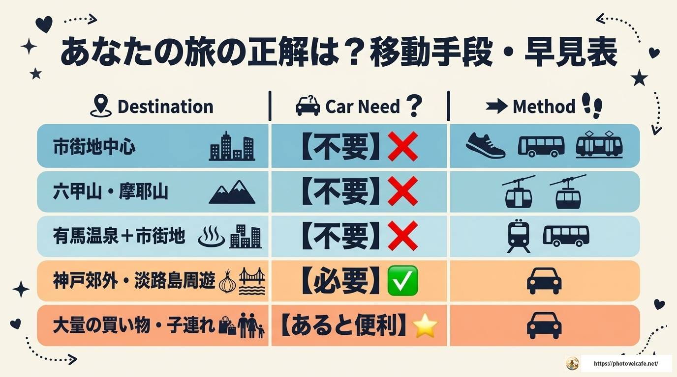 神戸観光に車はいる？車なし・車ありで変わる最適な旅スタイル