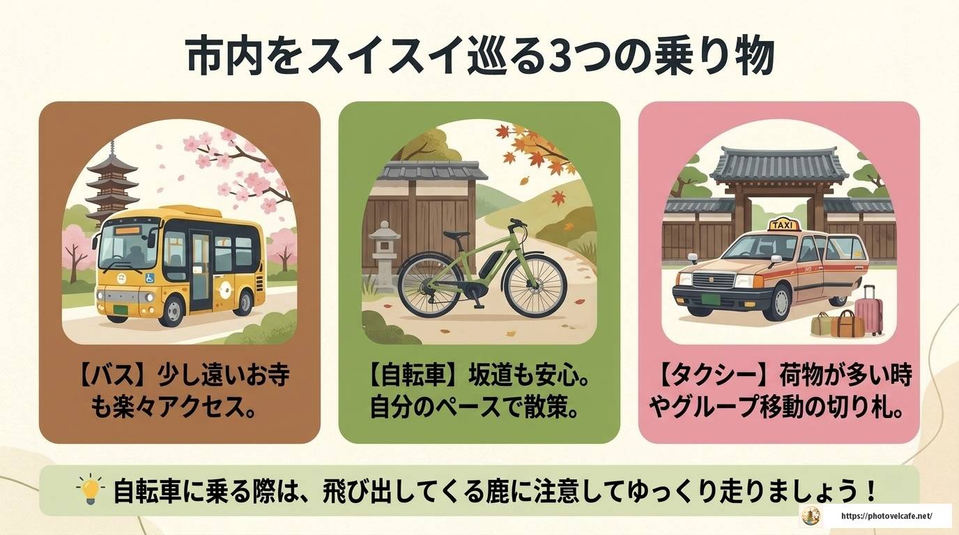 奈良観光の移動手段完全ガイド｜電車・バス・レンタサイクル比較