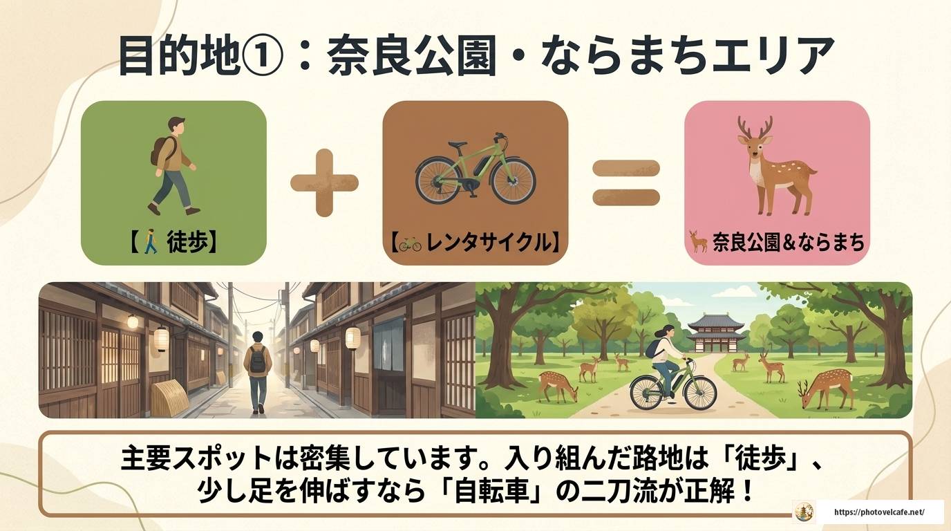 奈良観光の移動手段完全ガイド｜電車・バス・レンタサイクル比較